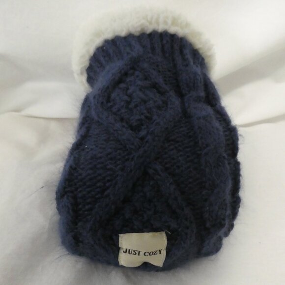 JUST COZY | 5-8 | Soft and Warm Navy Knitted Slipper Socks | NWOT - Picture 9 of 11
